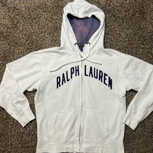 Ralph Lauren Cream Hoodie with Metal Accents